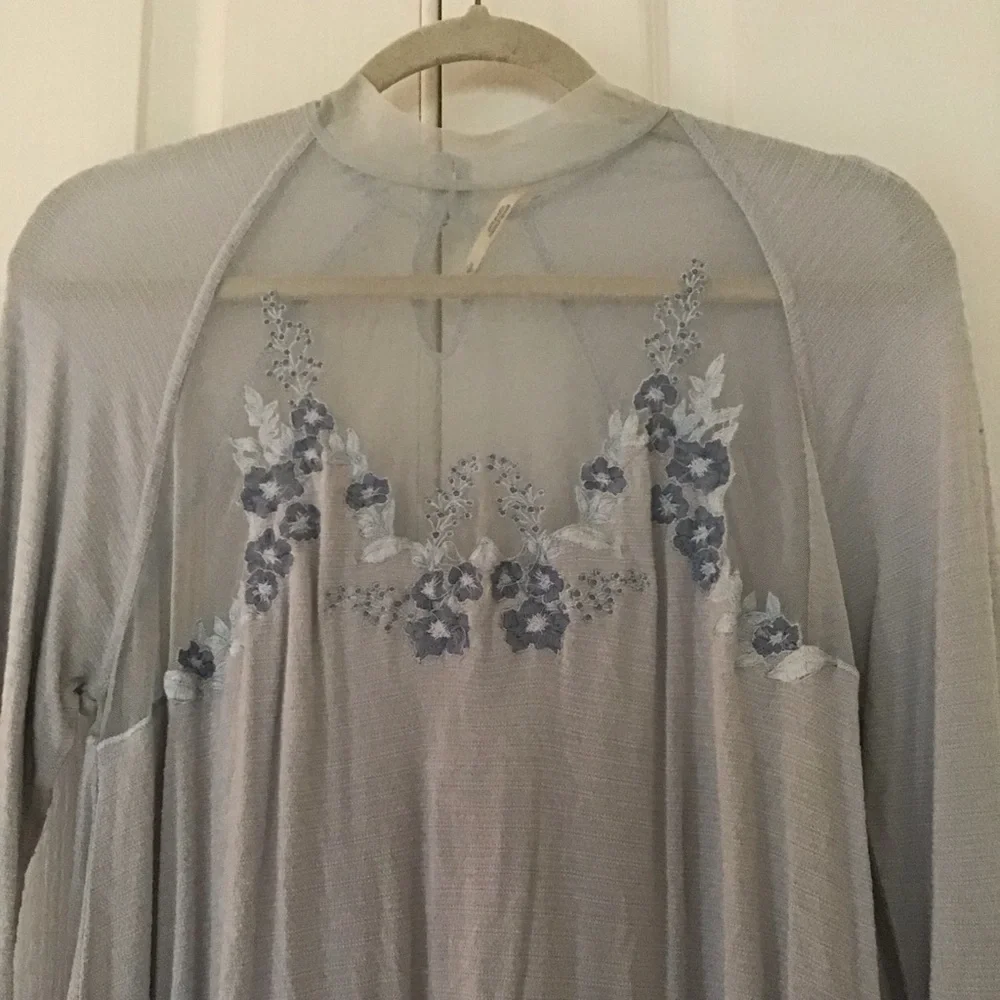 Free people floral mesh dress blue S - Picture 2 of 6